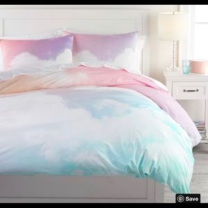 Rainbow Sky Organic Duvet Cover and sham PBteen